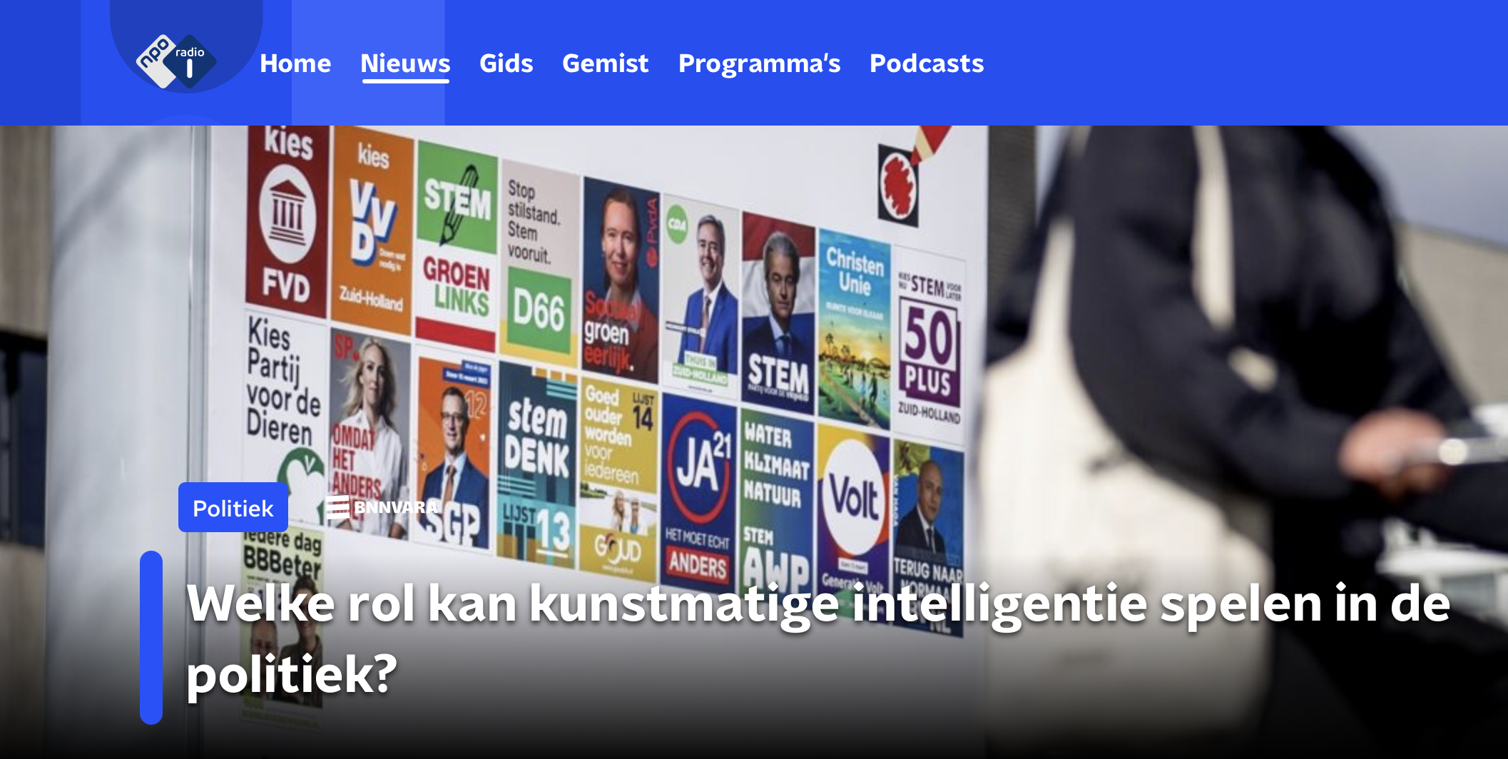 NPO Radio 1 over de mogelijkheden van AI voor een weloverwogen stemkeuze